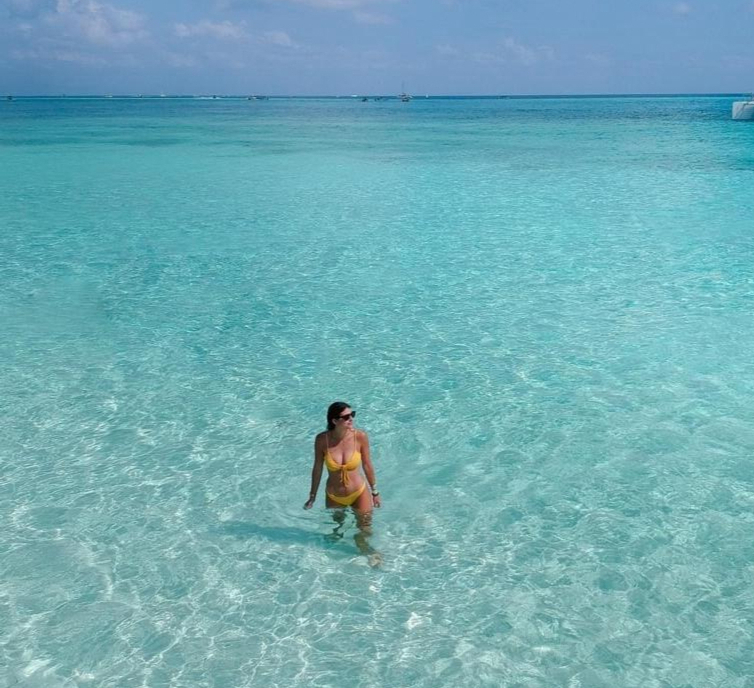 Cozumel coral reef along the turquoise western shore