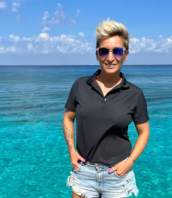 Inma "Mimi" Terra on the Cozumel waterfront